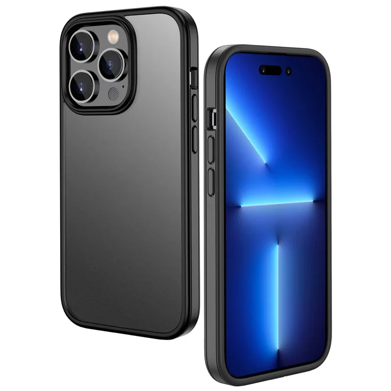 IPAKY For iPhone 14 Pro 6.1 inch Rubberized Skin-touch Feeling Phone Case Anti-drop Hybrid TPU + PC Cover - Blue