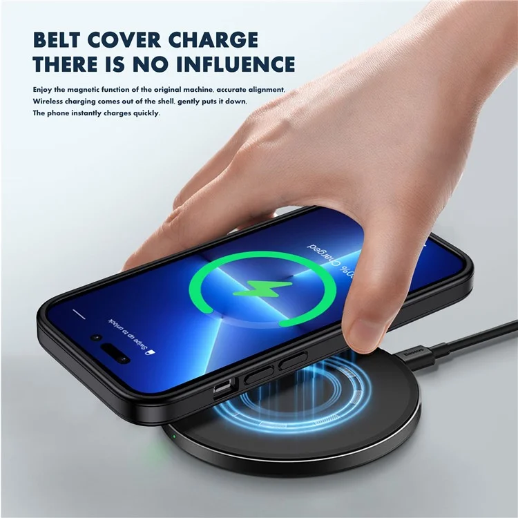 IPAKY For iPhone 14 Pro Max 6.7 inch Rubberized Phone Case Soft TPU Frame Hard PC Back Skin-touch Protective Cover - Black