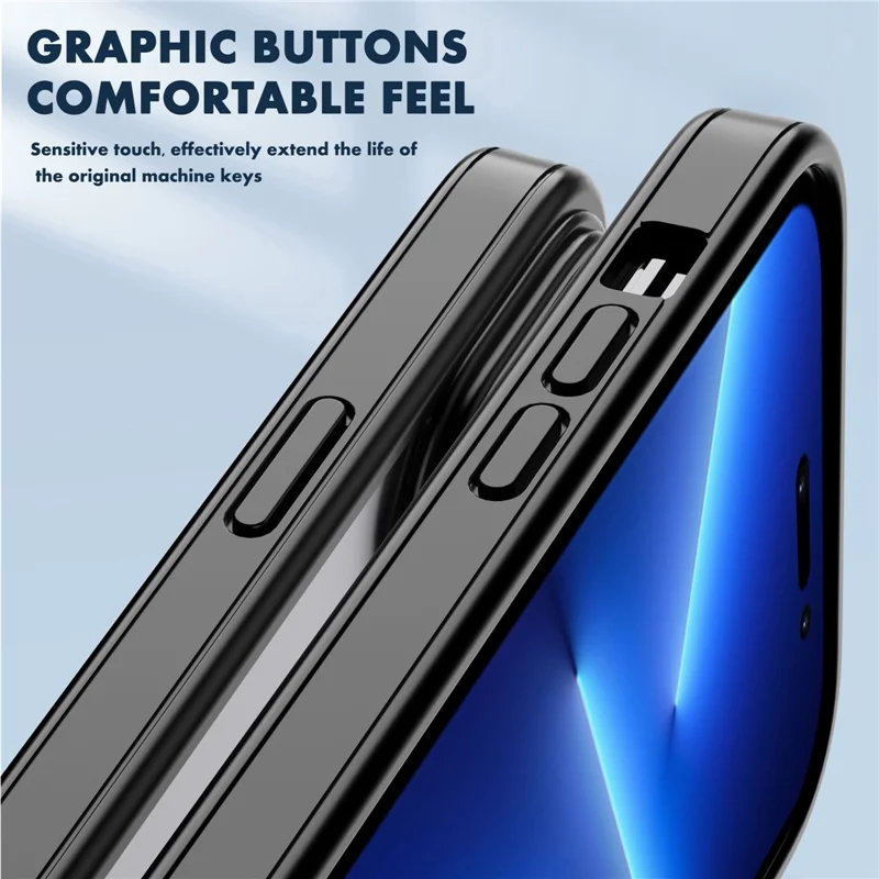 IPAKY For iPhone 14 6.1 inch Rubberized Soft TPU Hard PC Back Cover Skin-touch Feeling Shockproof Phone Case - Blue