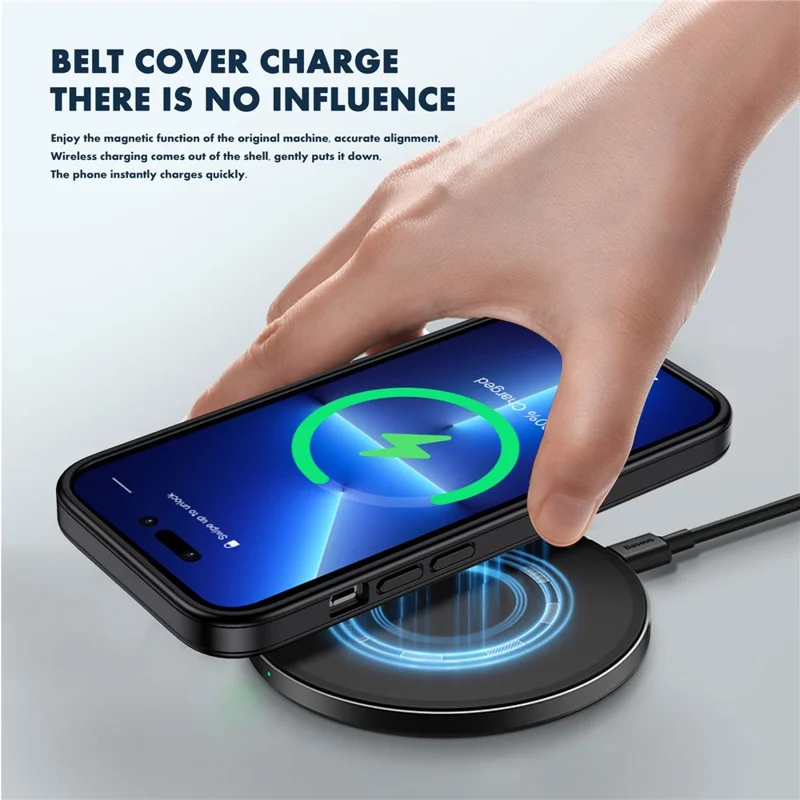 IPAKY For iPhone 14 6.1 inch Rubberized Soft TPU Hard PC Back Cover Skin-touch Feeling Shockproof Phone Case - Blue