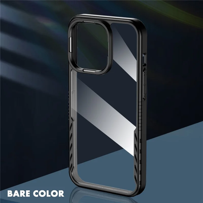 IPAKY для iPhone 14 6,1 дюйма Anti-scratch TPU+PC Чехол для телефона Ультратонкая задняя крышка с поддержкой беспроводной зарядки - Черный