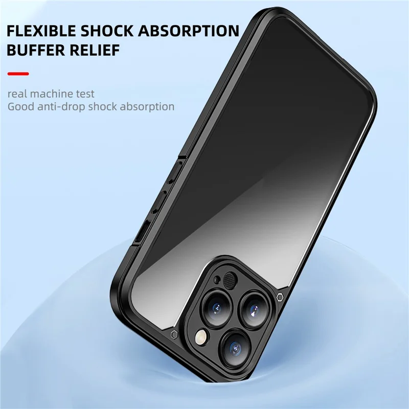 IPAKY For iPhone 14 6.1 inch Anti-scratch Drop Protection Hard PC+TPU Phone Case Mobile Phone Shell - Dark Blue