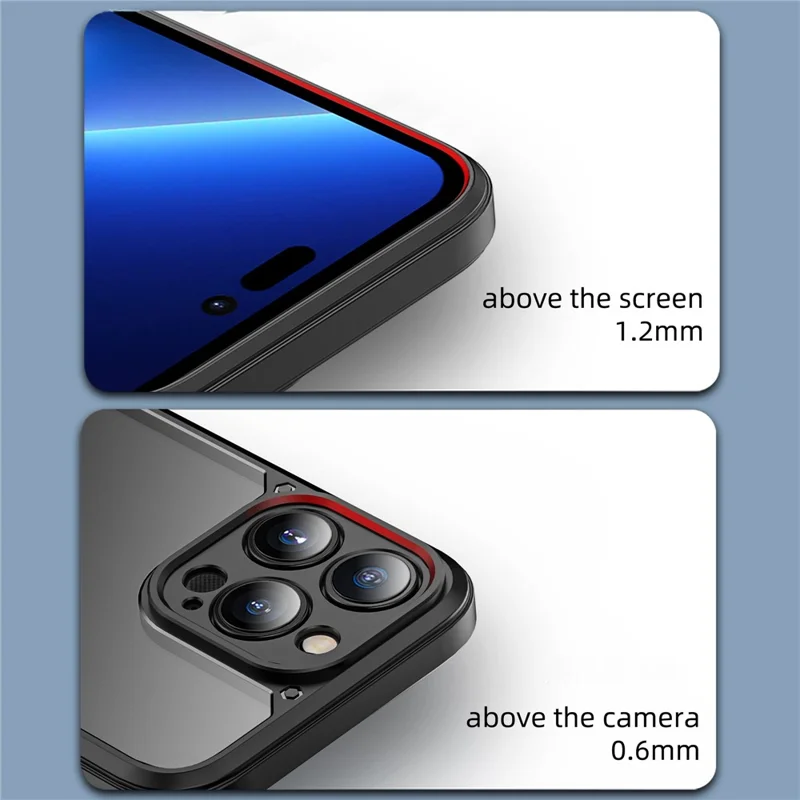 IPAKY For iPhone 14 6.1 inch Anti-scratch Drop Protection Hard PC+TPU Phone Case Mobile Phone Shell - Dark Blue