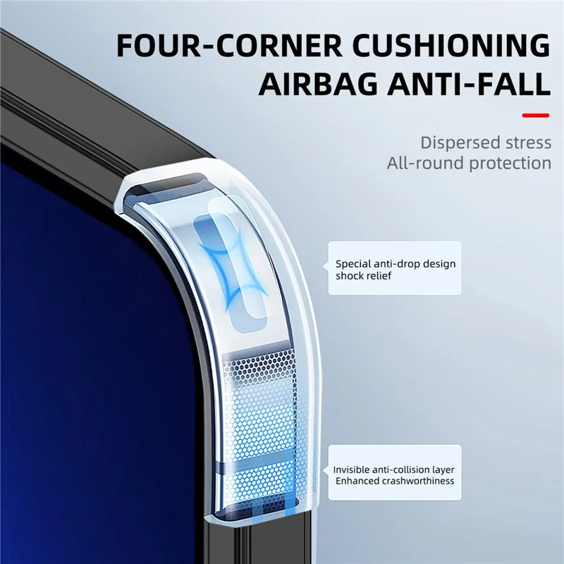 IPAKY For iPhone 14 6.1 inch Anti-scratch Drop Protection Hard PC+TPU Phone Case Mobile Phone Shell - Dark Blue