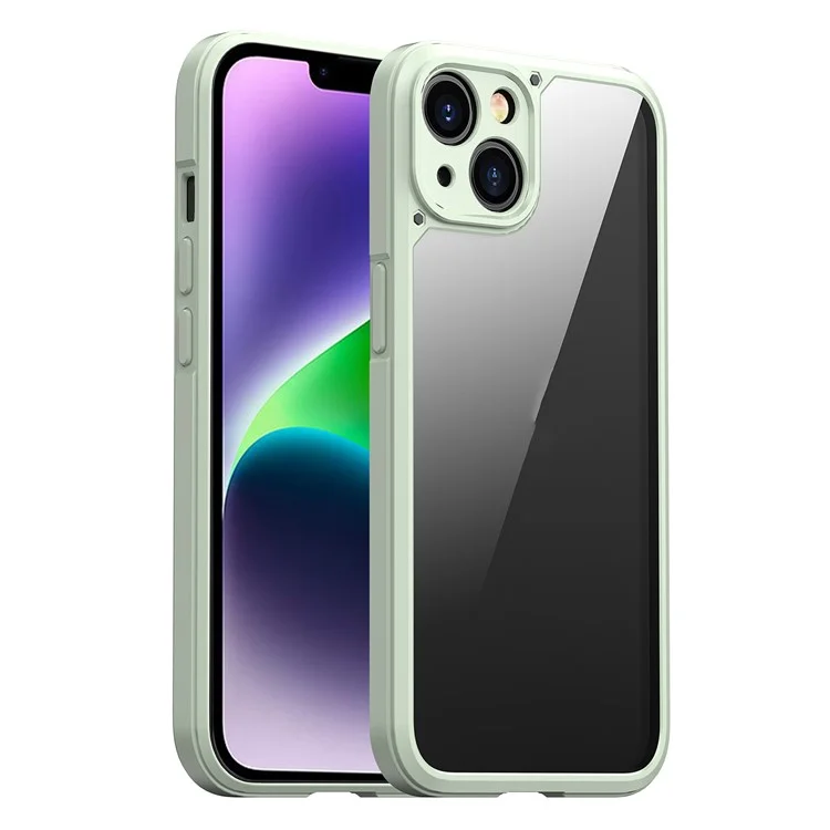 IPAKY For iPhone 14 Plus Hard Phone Case Shockproof PC+TPU Mobile Phone Cover Shell - Matcha Green