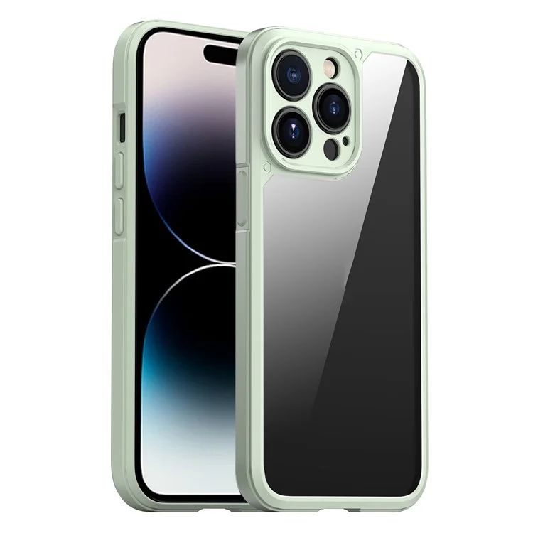 IPAKY Para iPhone 14 Pro Max 6.7 polegadas Anti-impressão digital Destacável 2-em-1 Capa de Telefone Capa de Telefone Rígida PC+TPU - Matcha Green