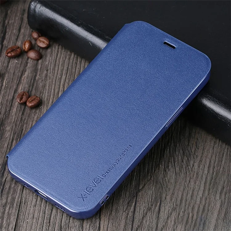 X-LEVEL Colorful-2 Series For iPhone 14 Plus Phone Flip Cover Stand Full Covering PU Leather Mobile Phone Case - Dark Blue