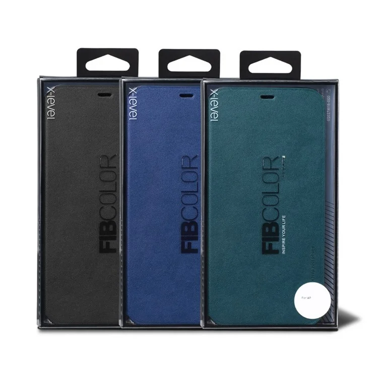 X-LEVEL Colorful-2 Series For iPhone 14 Plus Phone Flip Cover Stand Full Covering PU Leather Mobile Phone Case - Dark Blue