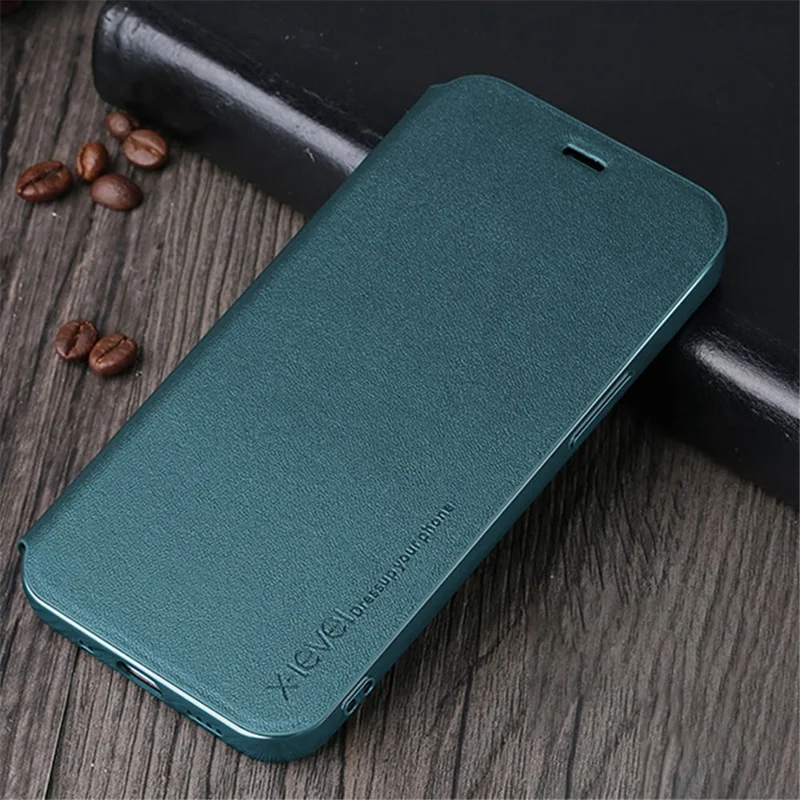 X-level Clorful-ⅱ Серия Для Iphone 14 6,1 Дюйма Ultra Slim Slim Cash Case Magnetic Stand Полная Защита - Темно-зеленый