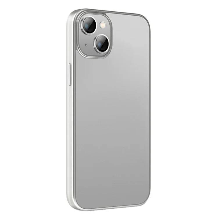 Leveau x Pour Iphone 14 Max 6,7 Pouces Nature Color Series Anti-scratch Phone Case High Transmittance Tpu + Cadre de Dossier D'électroplaste - Argent