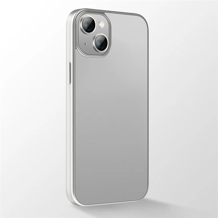 Leveau x Pour Iphone 14 Max 6,7 Pouces Nature Color Series Anti-scratch Phone Case High Transmittance Tpu + Cadre de Dossier D'électroplaste - Argent