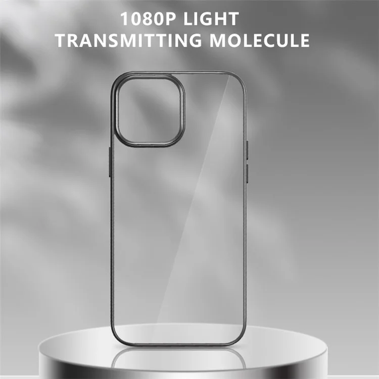 Leveau x Pour Iphone 14 Max 6,7 Pouces Nature Color Series Anti-scratch Phone Case High Transmittance Tpu + Cadre de Dossier D'électroplaste - Argent