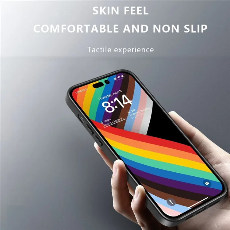 Leveau x Pour Iphone 14 Max 6,7 Pouces Nature Color Series Anti-scratch Phone Case High Transmittance Tpu + Cadre de Dossier D'électroplaste - Argent