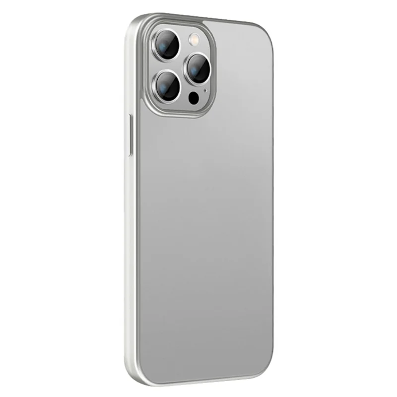 Leveau x Pour Iphone 14 Pro 6.1 Pouces Nature Color Série Anti-fall Téléphone Case de Téléphone Haute Transmittance Tpu + Cadre de Dos Scratch-résistant à Scratch - Argent