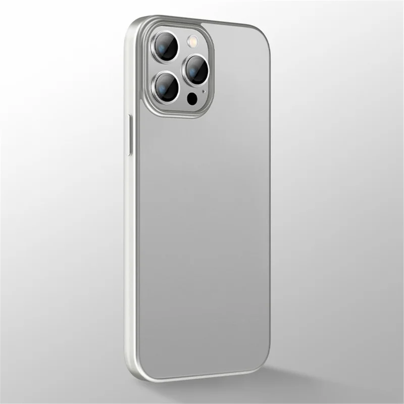 Leveau x Pour Iphone 14 Pro 6.1 Pouces Nature Color Série Anti-fall Téléphone Case de Téléphone Haute Transmittance Tpu + Cadre de Dos Scratch-résistant à Scratch - Argent