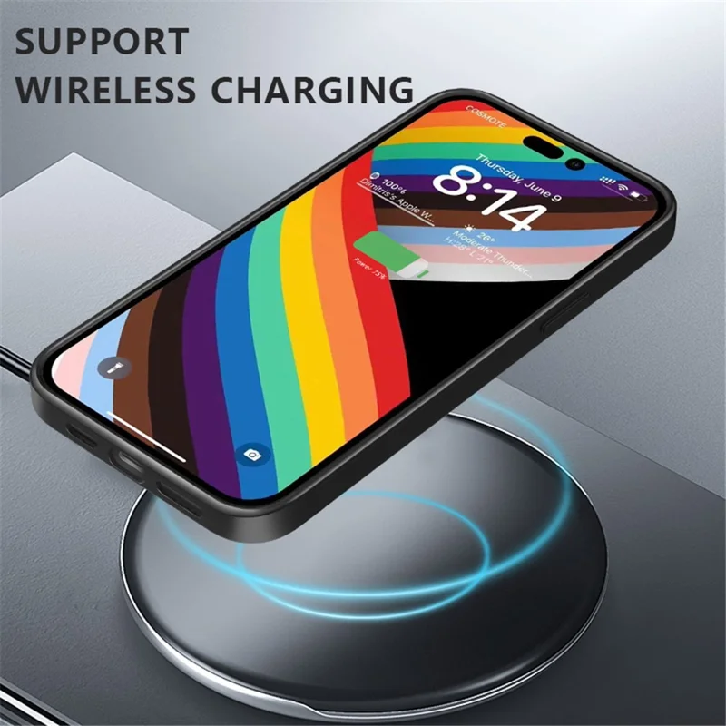 Leveau x Pour Iphone 14 Pro 6.1 Pouces Nature Color Série Anti-fall Téléphone Case de Téléphone Haute Transmittance Tpu + Cadre de Dos Scratch-résistant à Scratch - Argent