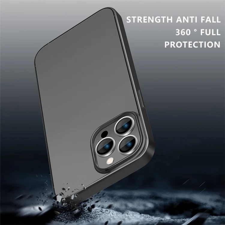 X-LEVEL For iPhone 14 Pro Max 6.7 inch Nature Color Series Ultra Slim Non-slip Phone Case Electroplating Mobile Phone Protective Back Cover - Black