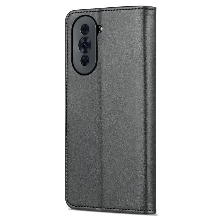 AZNS para Huawei nova 10 Pro 4G Stand Wallet Funda de Teléfono de Piel de PU Funda Interior Suave de TPU - Negro