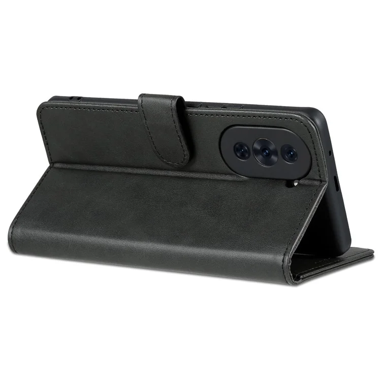 AZNS para Huawei nova 10 Pro 4G Stand Wallet Funda de Teléfono de Piel de PU Funda Interior Suave de TPU - Negro