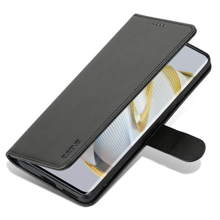 AZNS para Huawei nova 10 Pro 4G Stand Wallet Funda de Teléfono de Piel de PU Funda Interior Suave de TPU - Negro
