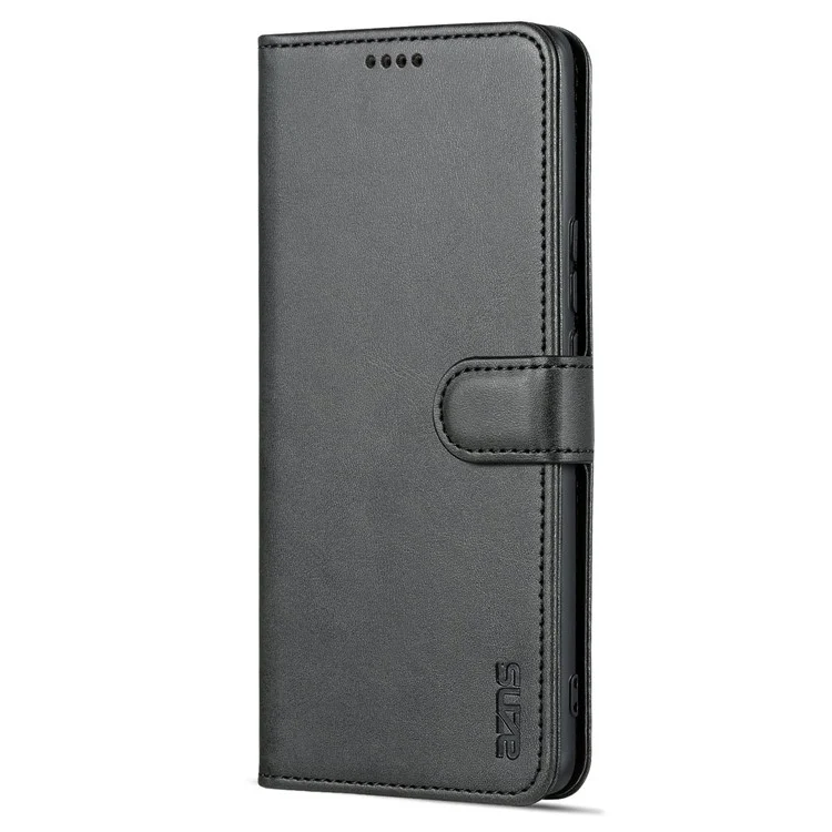AZNS para Huawei nova 10 Pro 4G Stand Wallet Funda de Teléfono de Piel de PU Funda Interior Suave de TPU - Negro