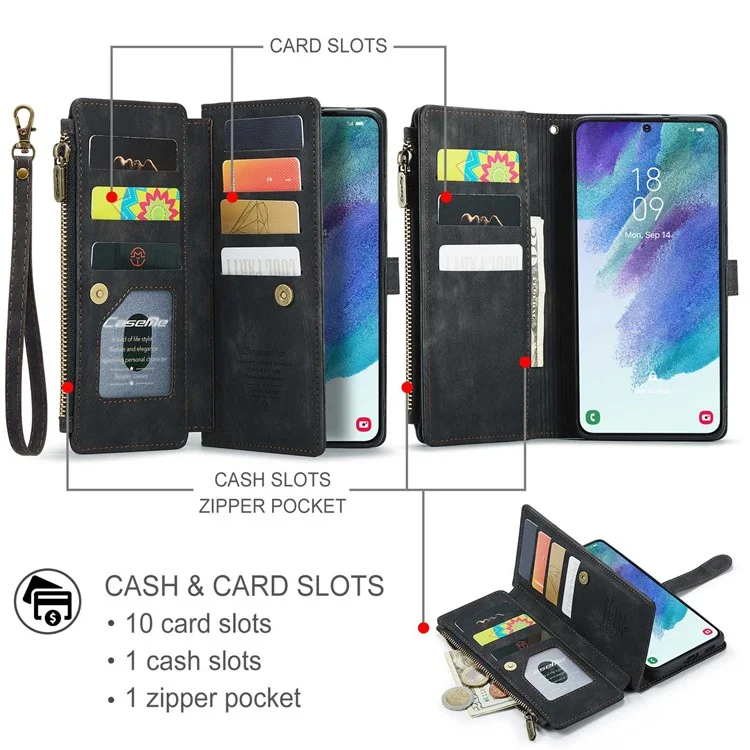 Caseme C30 Series Для Samsung Galaxy S21 fe 5G Shockperefice Thene Chother Coleme Covere Cover Covers - Черный