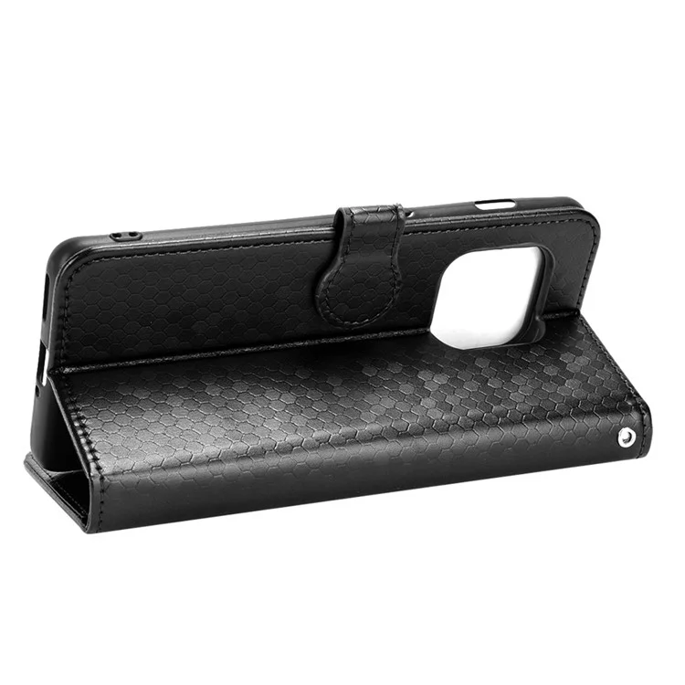 Para o OnePlus 10 Pro 5G Padrão de Ponto Impressa Follio Flip Phone Case PU Cover de Proteção de Couro Com Carteira de Suporte - Preto