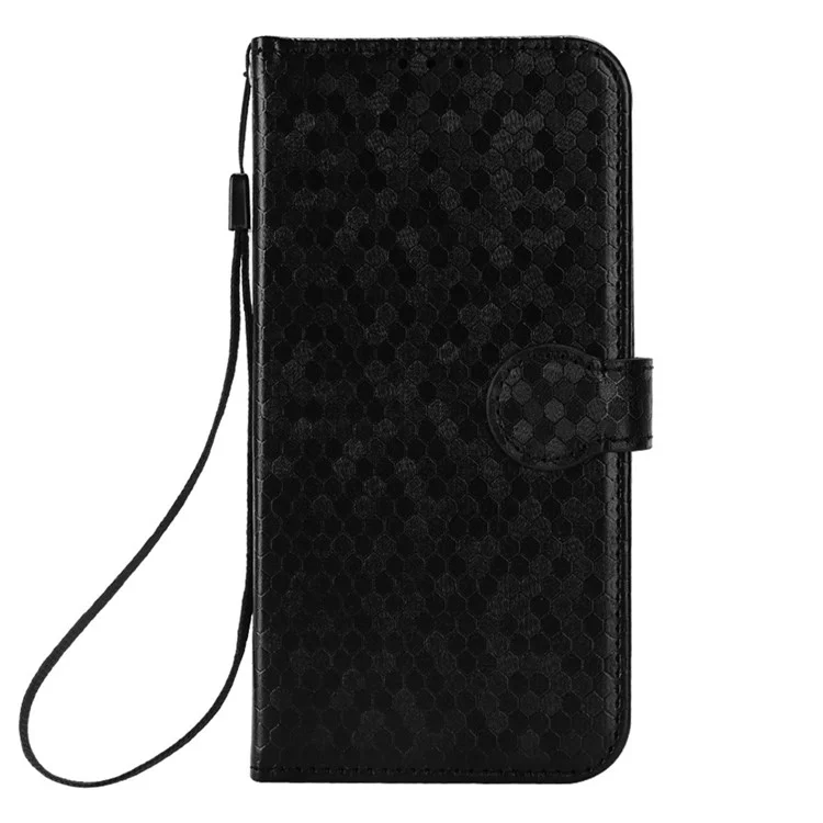 Para o OnePlus 10 Pro 5G Padrão de Ponto Impressa Follio Flip Phone Case PU Cover de Proteção de Couro Com Carteira de Suporte - Preto