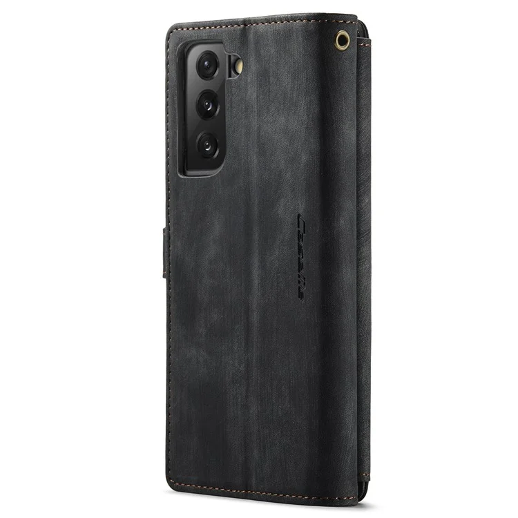 Caseme C30 Серия Антидобого Телефонного Кошелька Для Samsung Galaxy S21+ 5G, Несколько Слотов Для Карманных Слотов Shockper Pocket Cover Cover pu - Черный