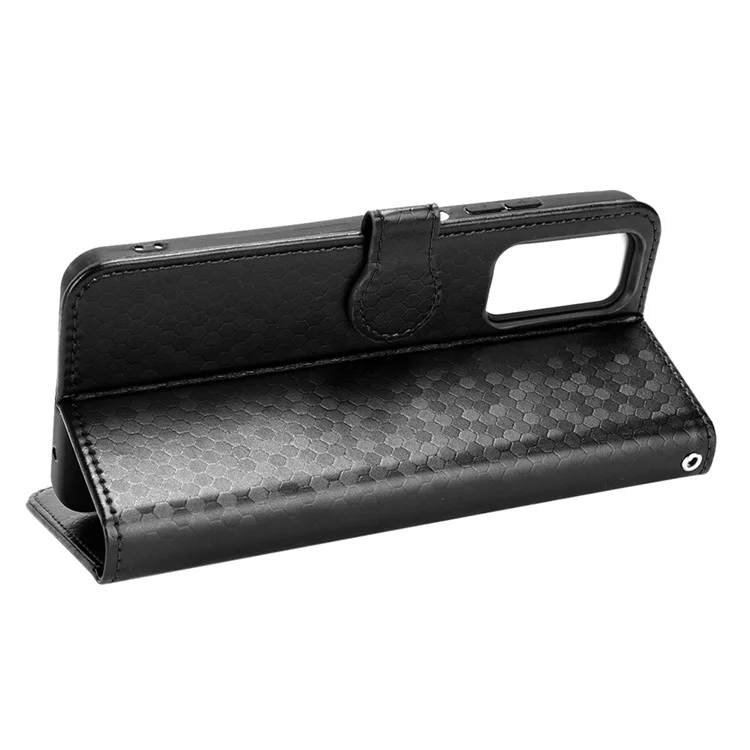 Para Xiaomi Redmi Note 11 4G (Qualcomm) / Nota 11S 4G Patrón de Puntos Impreso PU Leather + TPU Soportes Billetera Phone Cover Folio Flip - Negro