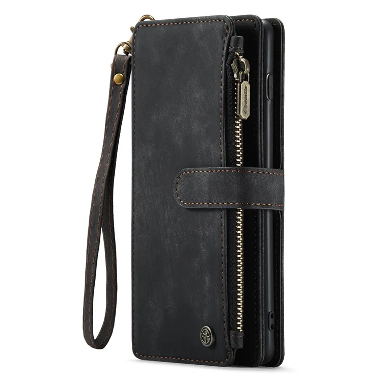 Custodia Per Telefono Serie Caseme C30 Per Samsung Galaxy S10, Copertina Del Portafoglio in Pelle PU a Prova di Goccia Con Slot Più Scrata - Nero