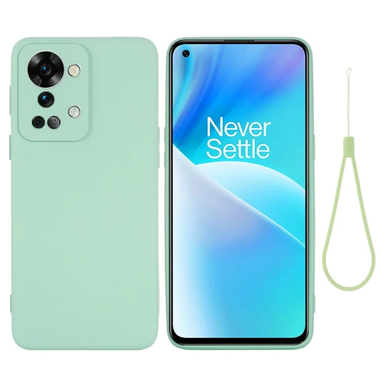 For OnePlus Nord 2T 5G Silicone Phone Case Drop-proof Bumper Cover Mobile Phone Protector - Green