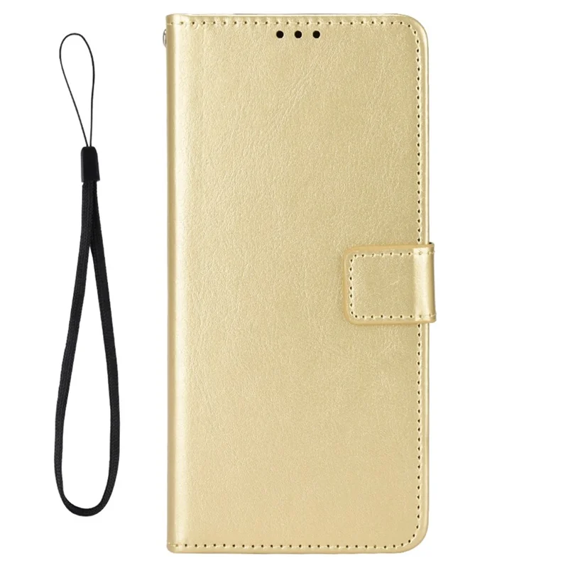 For TECNO Spark 9 Pro 4G (KH7) / Spark 9T 4GPU Leather Wallet Case Crazy Horse Texture Stand TPU Phone Cover - Gold