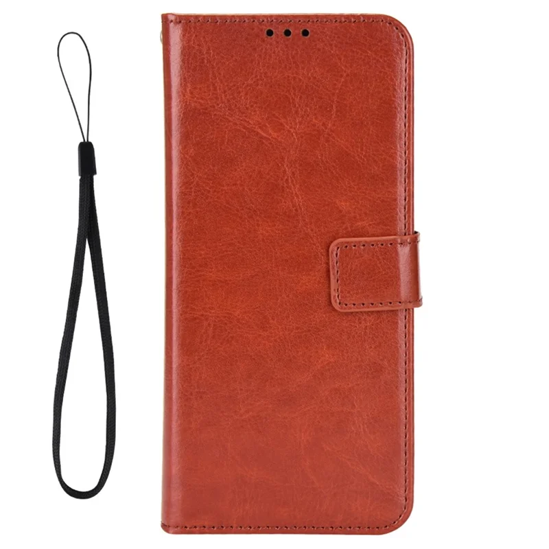 For TECNO Spark 9 Pro 4G (KH7) / Spark 9T 4G PU Leather Wallet Case Crazy Horse Texture Stand TPU Phone Cover - Brown