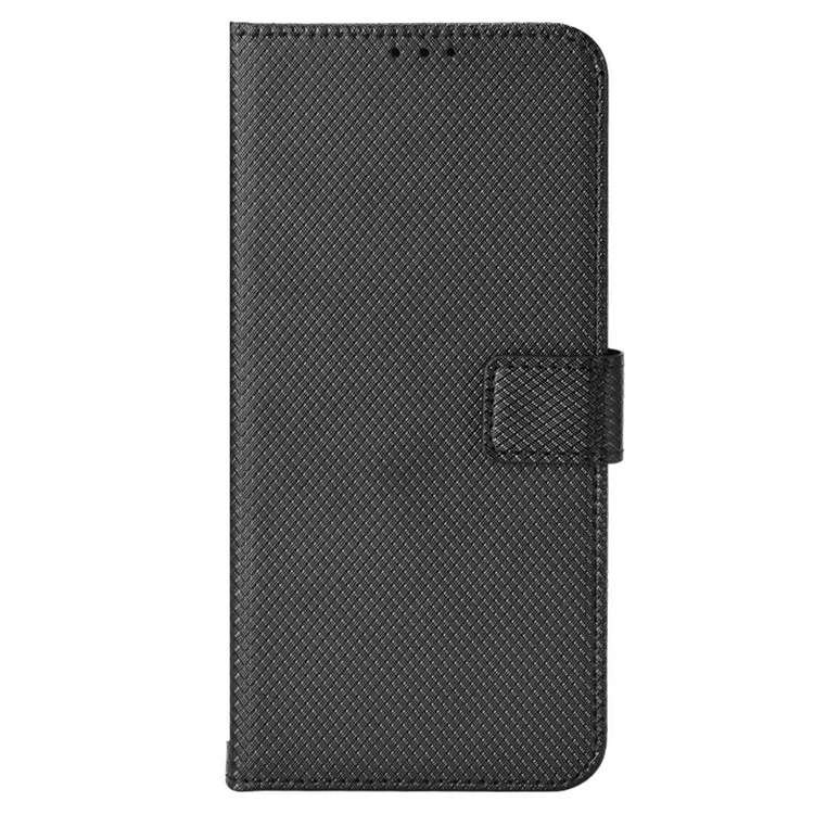 Para el Teléfono Asus Rog 6 5G / Teléfono 6 Pro 5G Diamond Textura Magnética Magnia PU PU Cuero Flip Willet Willet Con Correa - Negro