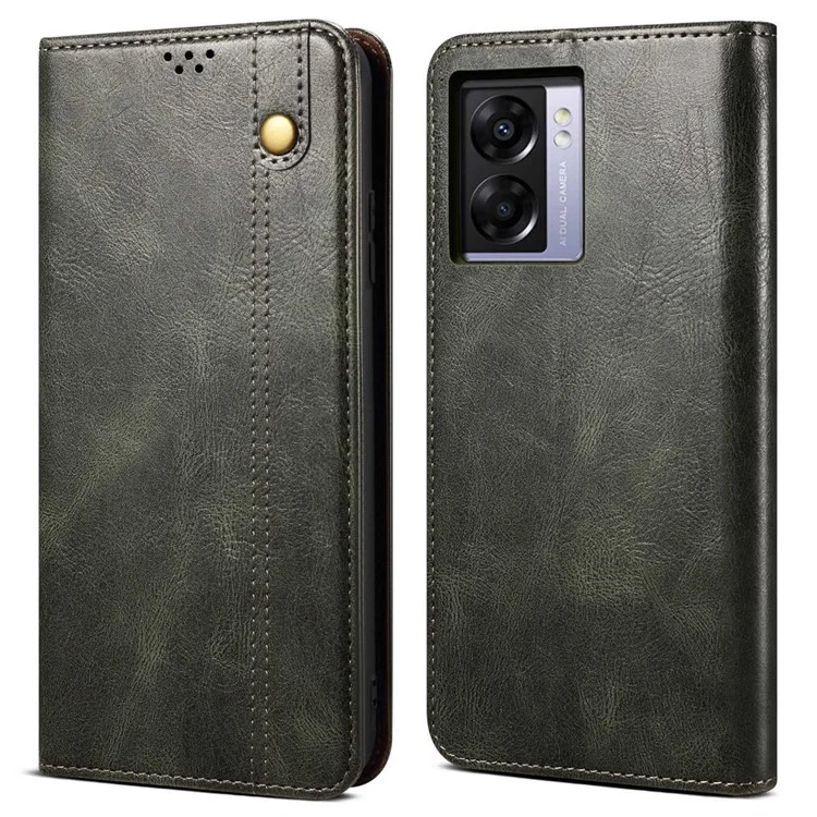 Pour Oppo A57 (2022) 5g / A77 5g / A57 4g / Realme V23 5g / Narzo 50 5g / Q5i Texture de Craz Caz - Vert