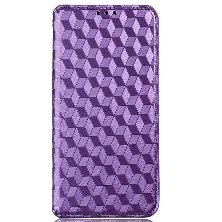 Para Realme C30 4G Magnetic Auto-absorvido Stand Carteira Capa de Celular PU Cear - Roxo