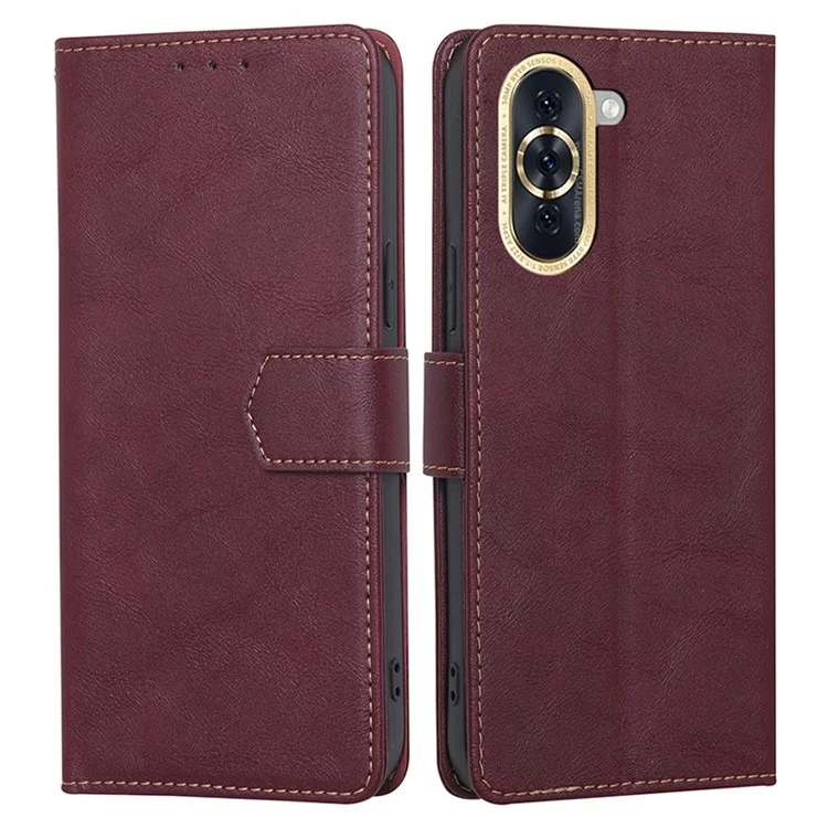 Para Huawei Nova 10 4G Capa de Telefone RFID Função de Bloqueio de Água Repeleza de Água PU Anti-arranhão Tampa da Carteira Flip - Vinho Vermelho