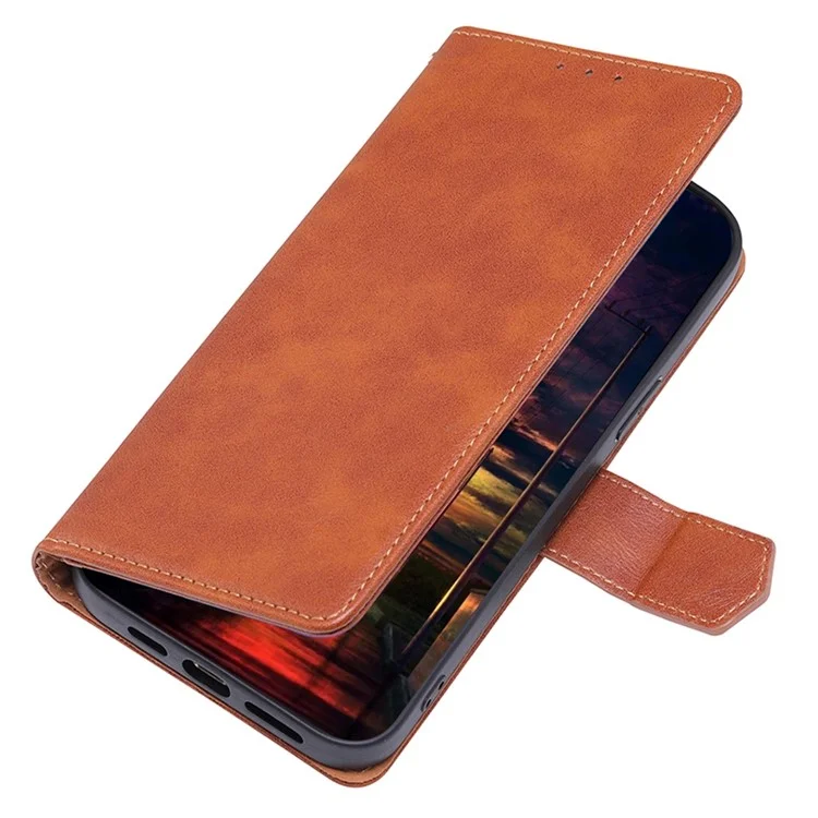 Pour Xiaomi Poco C40 4G Anti-fall Téléphone Case de Téléphone Water-repellent PU Cuir de Téléphone Portable Portefeuille Représentant Protecteur Avec Fonction de Blocage RFID - Brun