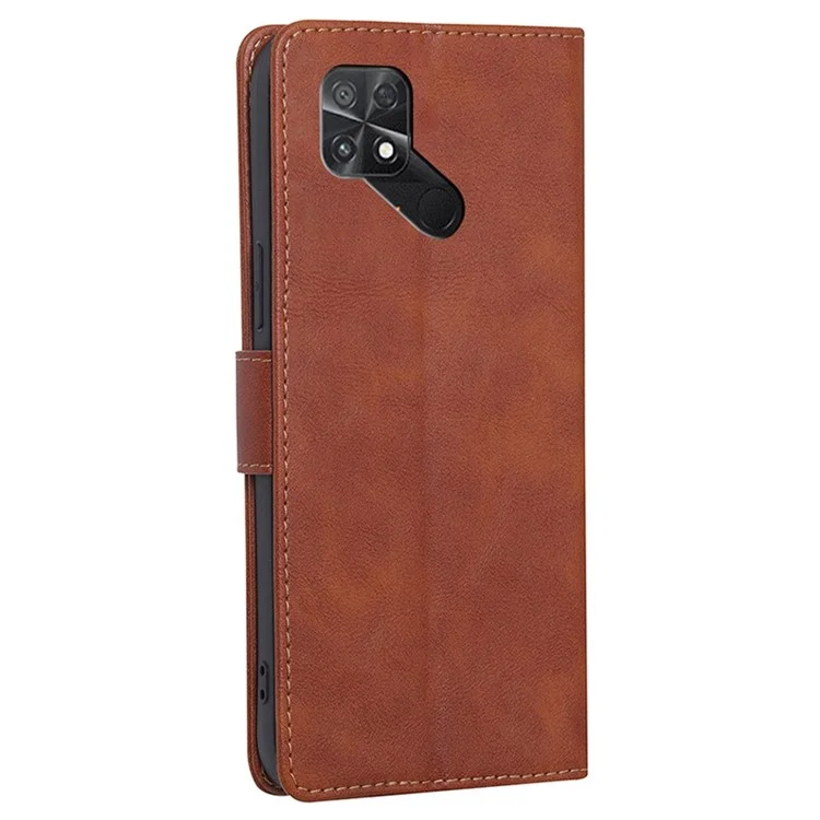 Pour Xiaomi Poco C40 4G Anti-fall Téléphone Case de Téléphone Water-repellent PU Cuir de Téléphone Portable Portefeuille Représentant Protecteur Avec Fonction de Blocage RFID - Brun