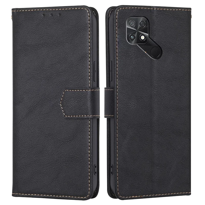 For Xiaomi Poco C40 4G Anti-fall Phone Case Water-repellent PU Leather Cellphone Flip Wallet Stand Protective Cover with RFID Blocking Function - Black