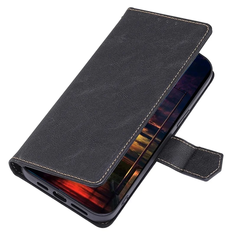 For Xiaomi Poco C40 4G Anti-fall Phone Case Water-repellent PU Leather Cellphone Flip Wallet Stand Protective Cover with RFID Blocking Function - Black