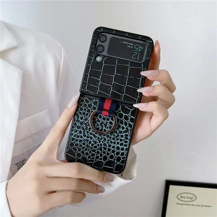Per Samsung Galaxy Z Flip4 5G Casetta Per il Telefono Pieghevole Per il Telefono Pier Piclo Cover Piclo Copertura Piclo Copertina Pieno Pieno - Verde