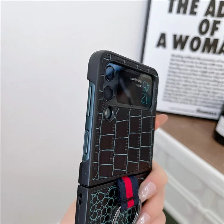 Per Samsung Galaxy Z Flip4 5G Casetta Per il Telefono Pieghevole Per il Telefono Pier Piclo Cover Piclo Copertura Piclo Copertina Pieno Pieno - Verde