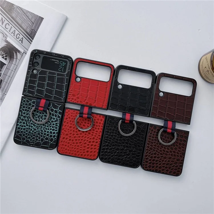 Per Samsung Galaxy Z Flip4 5G Casetta Per il Telefono Pieghevole Per il Telefono Pier Piclo Cover Piclo Copertura Piclo Copertina Pieno Pieno - Verde