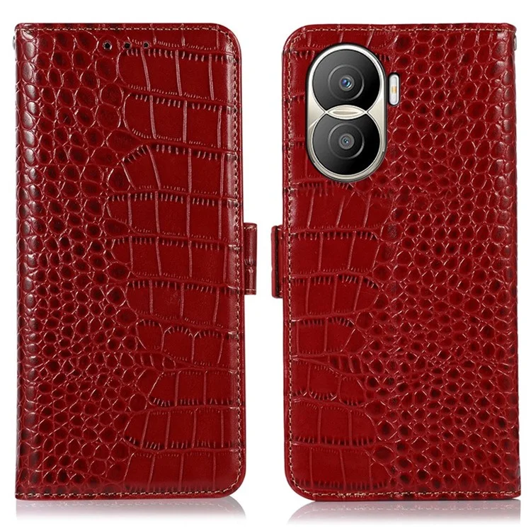 Para Honra X40i 5g Anti-arranhão de Textura de Textura de Crocodilo - Vermelho