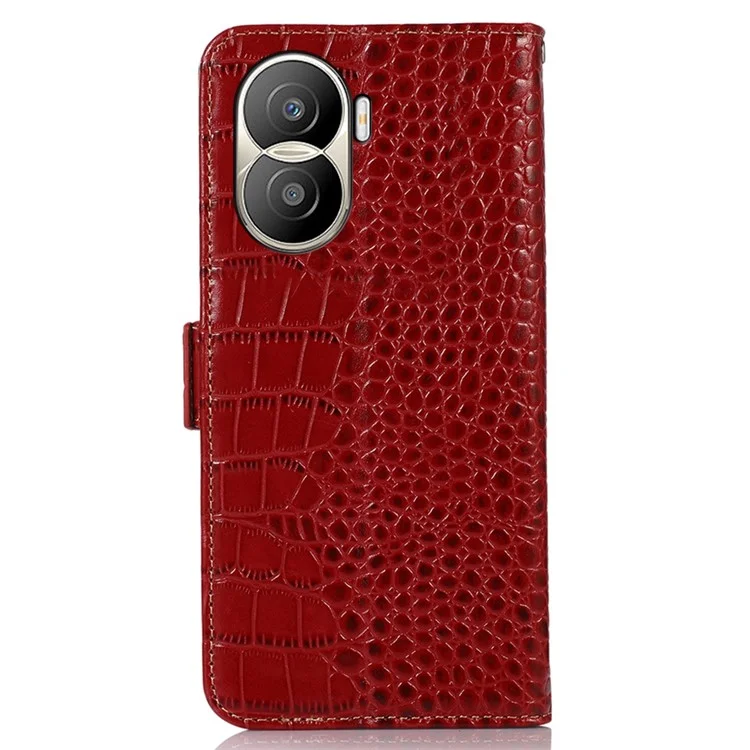Para Honra X40i 5g Anti-arranhão de Textura de Textura de Crocodilo - Vermelho
