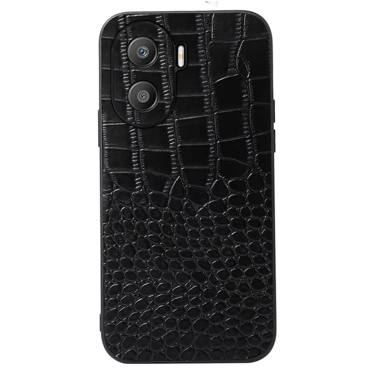 Per Onore X40i 5G Shock Proof Telefono Texture Crocodile Texture Genuine Cover di Protezione in Pelle di Protezione da Protezione Cover di Protezione - Nero
