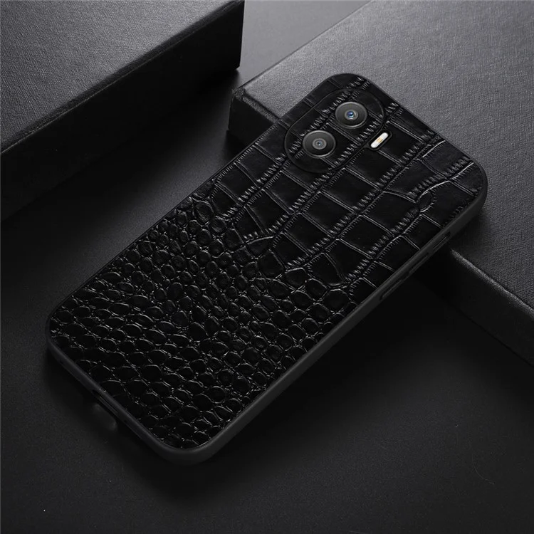 Per Onore X40i 5G Shock Proof Telefono Texture Crocodile Texture Genuine Cover di Protezione in Pelle di Protezione da Protezione Cover di Protezione - Nero