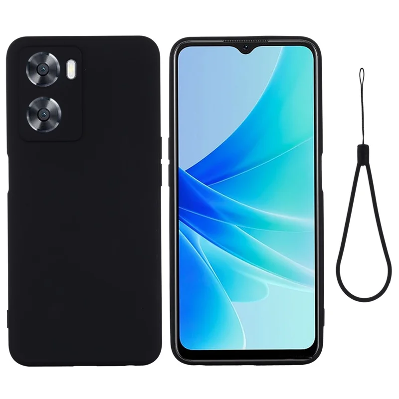 For Oppo A57 4G / A57s 4G Anti-wear Silicone Soft Phone Case Drop-proof Back Cover Mobile Phone Protector - Black